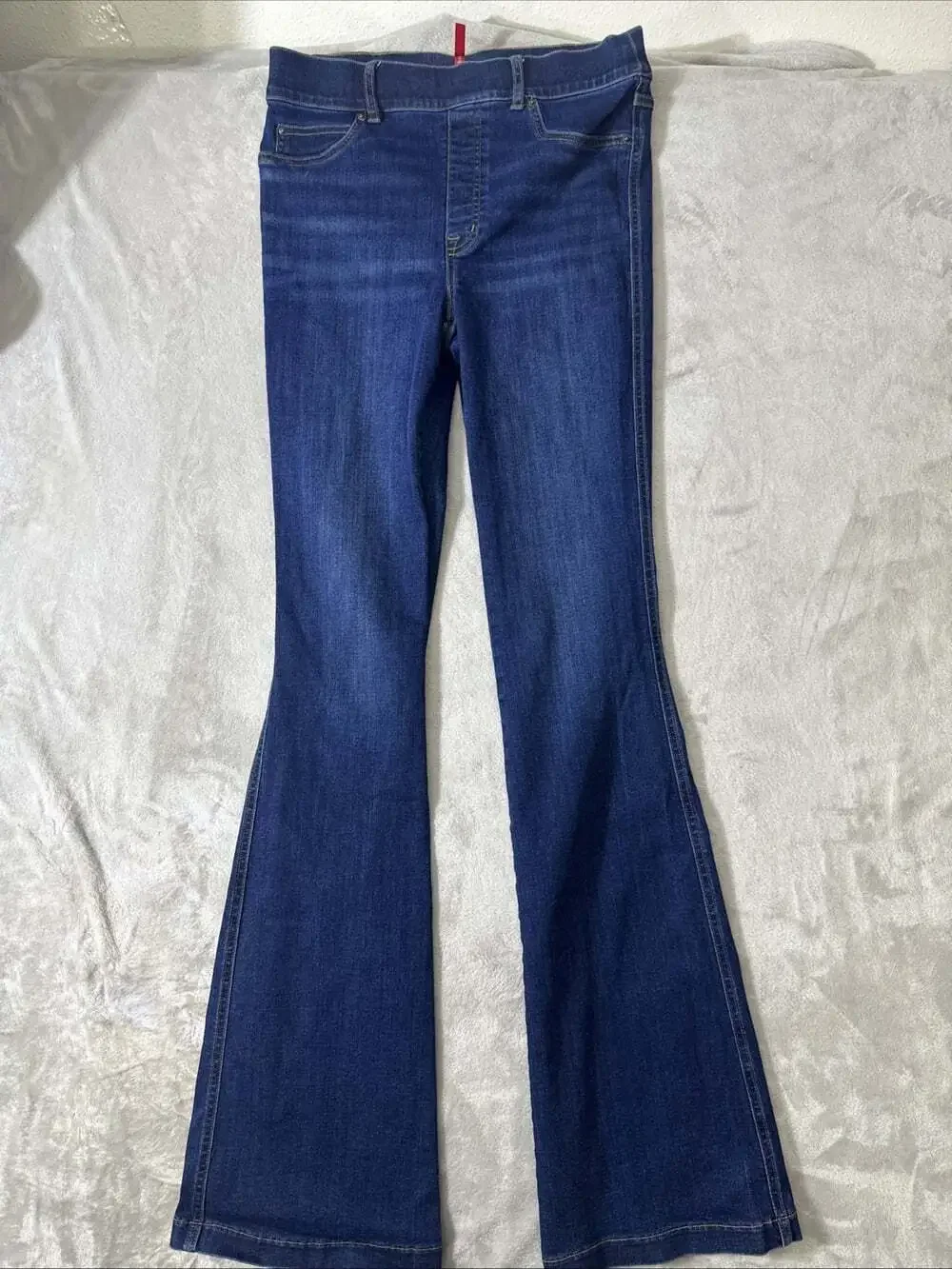 SPANX EveryWear Flare Jeans Women’s Medium Tall Midnight Shade Pull-On 37”inseam